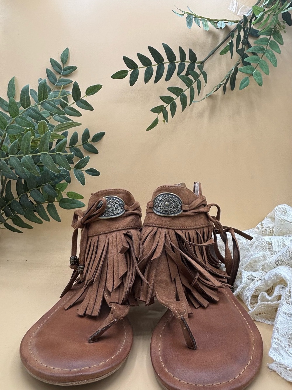 Not Rated Fringe Thong Sandals